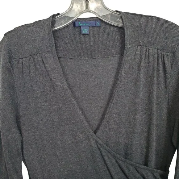 Boden Size 16R 16 Dress Light Knit Sweater Mock Wrap Midi Silk Cashmere Blend - Picture 7 of 12